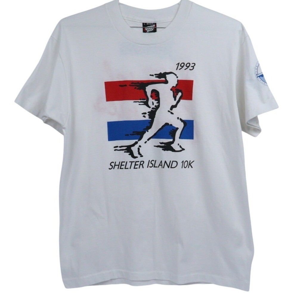 VTG 1993 Shelter Island 10K Special Olympics Retro Race Graphic Tee S.S. Sz M/L